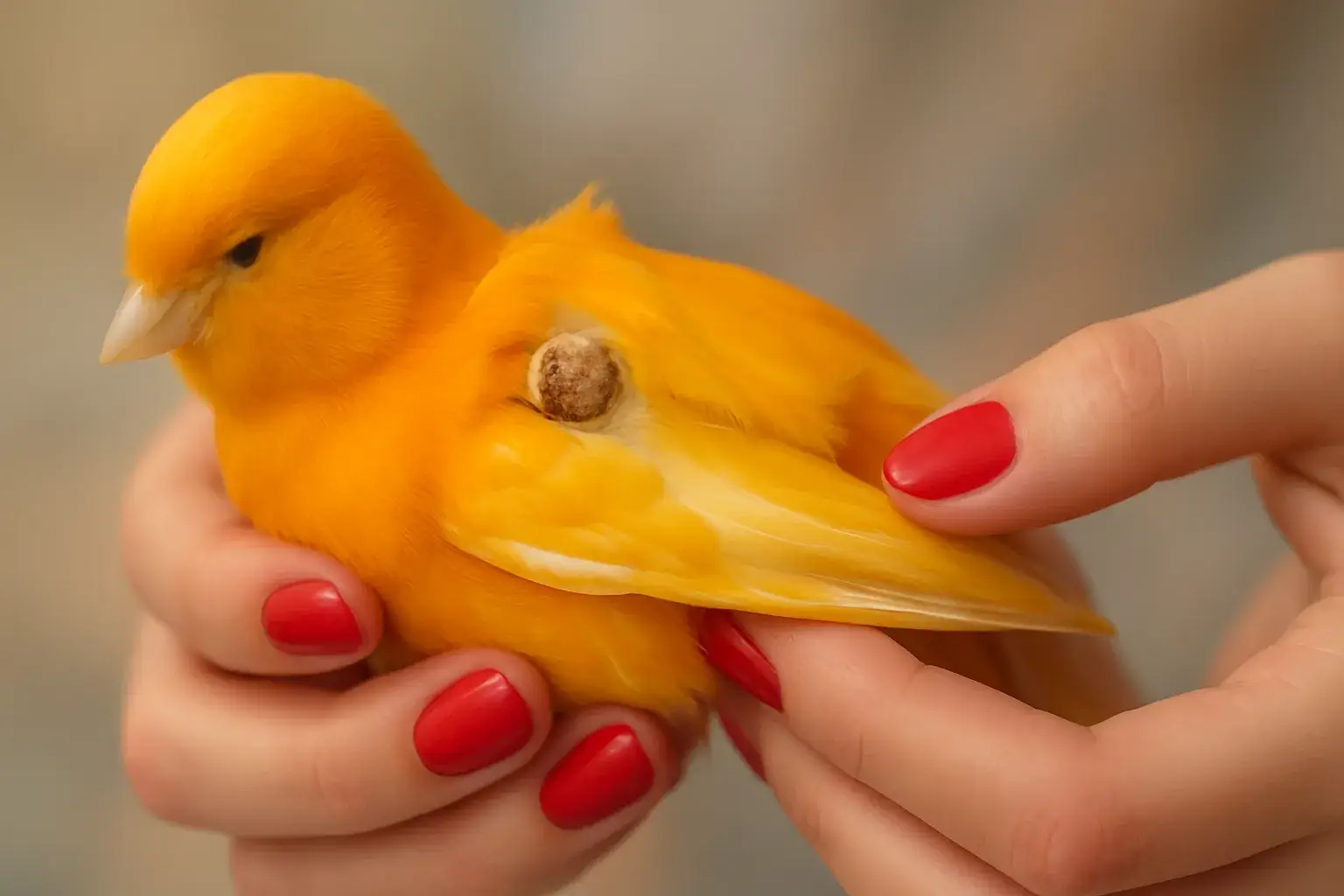 Quistes de pluma en canarios